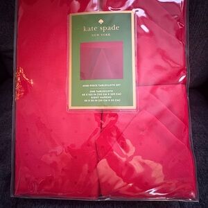 Kate Spade Red Tablecloth and Napkin Set